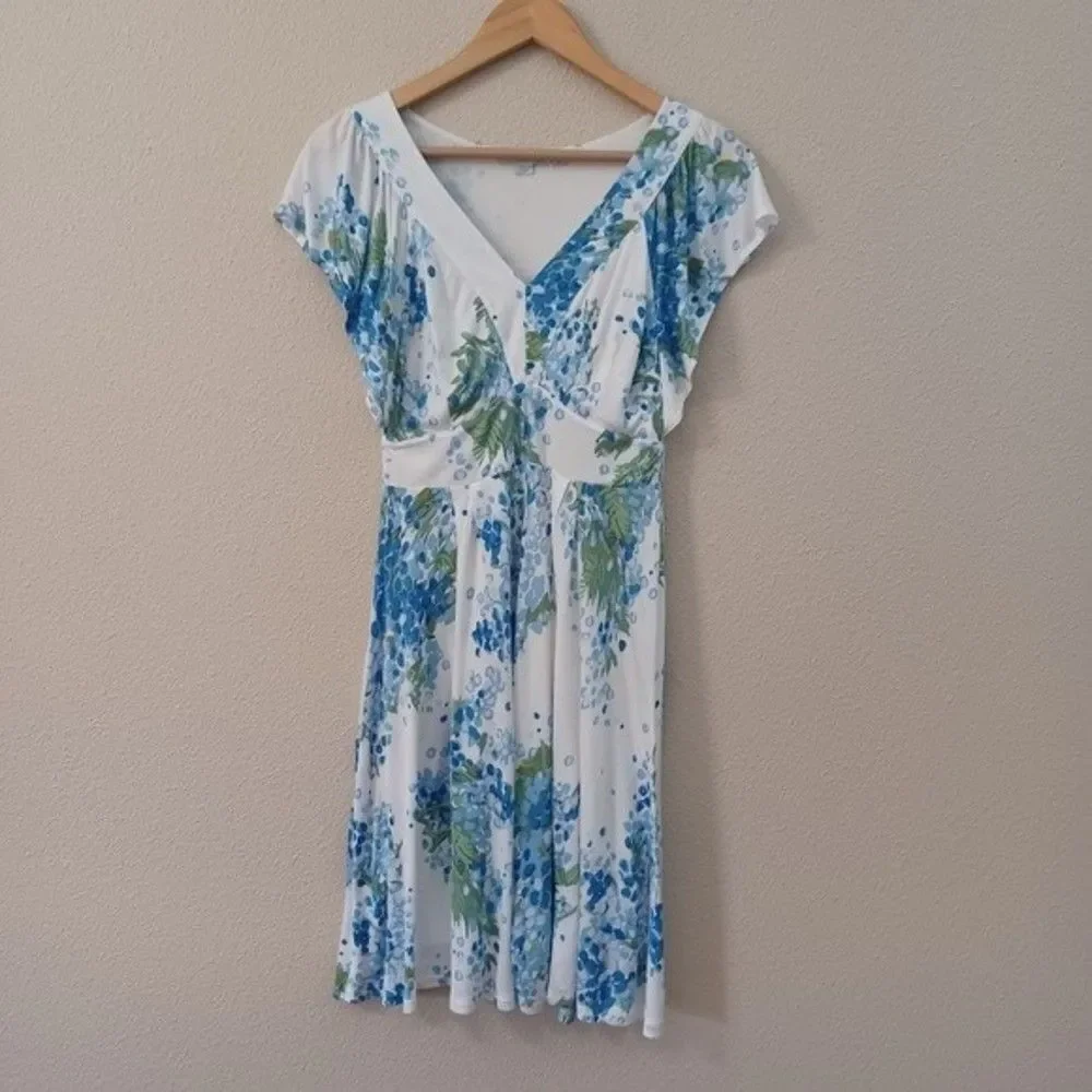 Boden Floral Print Flutter Sleeve Dress - Picture 1 of 15